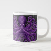 Purple Octopus Victorian Steampunk Kraken ジャンボコーヒーマグカップ (右)