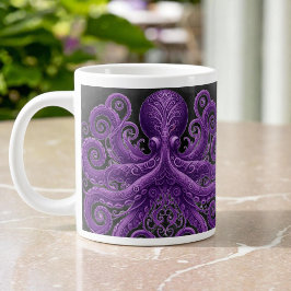 Purple Octopus Victorian Steampunk Kraken  ジャンボコーヒーマグカップ