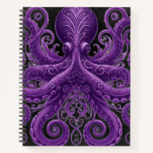 Purple Octopus Victorian Steampunk Kraken  ノートブック (正面)