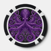 Purple Octopus Victorian Steampunk Kraken  ポーカーチップ (裏面)