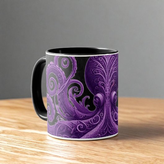 Purple Octopus Victorian Steampunk Kraken  マグカップ