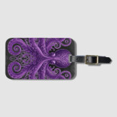 Purple Octopus Victorian Steampunk Kraken ラゲッジタグ (正面横)