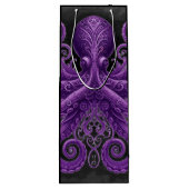 Purple Octopus Victorian Steampunk Kraken  ワインギフトバッグ (裏面)