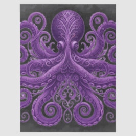 Purple Octopus Victorian Steampunk Kraken  薄葉紙