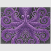 Purple Octopus Victorian Steampunk Kraken  薄葉紙 (正面)