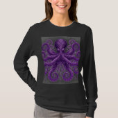 Purple Octopus Victorian Steampunk Kraken  Tシャツ (正面)
