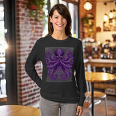 Purple Octopus Victorian Steampunk Kraken  Tシャツ