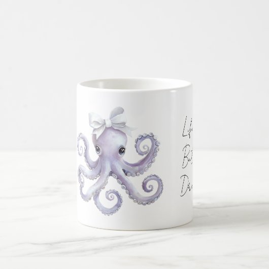 Purple Octopus White Bow コーヒーマグカップ (中央)