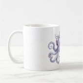 Purple Octopus White Bow コーヒーマグカップ (左)