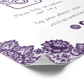 Purple Oh Snap Social Media Wedding Sign ポスター (角)