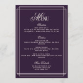 Purple Old Money Wedding Menu Card 招待状 (正面)