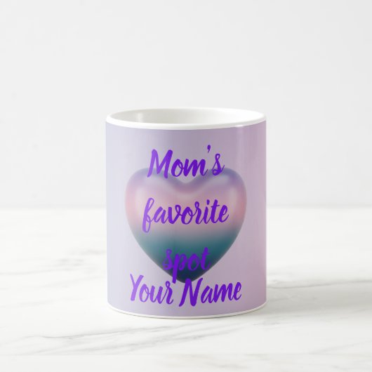 Purple Ombre 3D Heart Mother's Day Coffee Mug コーヒーマグカップ (中央)