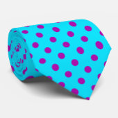 Purple On Blue Polka Dots Pattern Design ネクタイ