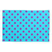 Purple On Blue Polka Dots Pattern Design 枕カバー (裏面)
