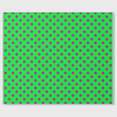 Purple On Green Polka Dots Pattern Design  ラッピングペーパー (フラット)