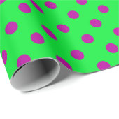 Purple On Green Polka Dots Pattern Design  ラッピングペーパー (ロールコーナー)