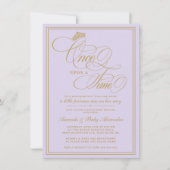 Purple Once Upon A Time Princess Baby Shower 招待状 (正面)