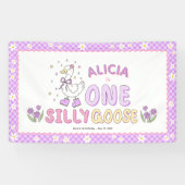 Purple One Silly Goose-Girl 1st Birthday Backdrop 横断幕 (横)