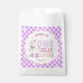 Purple One Silly Goose-Retro Girl First Birthday フェイバーバッグ (正面)
