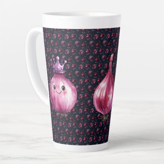 Purple Onion Queen Ceramic Large Latte Mug カフェラテマグ (左アングル)