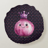 Purple Onion Queen Round Throw Pillow ラウンドクッション (裏面)