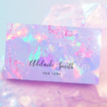 purple opal mineral stone photo business card 名刺<br><div class="desc">please note the holographic effect is not real,  but just simulated. I recommend light paper semi gloss for better print results. Matte or black papers are not suitable for this design</div>