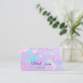 purple opal mineral stone photo business card 名刺 (スタンド正面)