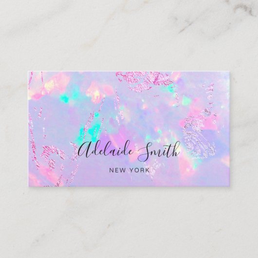 purple opal mineral stone photo business card 名刺 (正面)