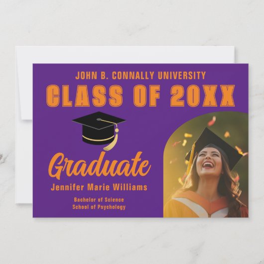 Purple Orange大学院写真2024卒業 案内状 (正面)