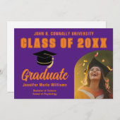 Purple Orange大学院写真2024卒業 案内状 (正面/裏面)