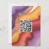 Purple Orange and Red Rose Wedding with QR-Code 招待状 (裏面)