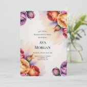 Purple Orange and Red Roses Bachelorette Party 招待状 (スタンド正面)