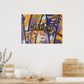 Purple Orange Chameleon Posterに掲載されたテキスト ポスター (キッチン)