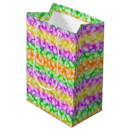 PURPLE ORANGE GREEN YELLOW HALLOWEEN PATTERNS ミディアムペーパーバッグ