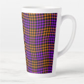Purple Orange Plaid Checker Seamless Pat Latte Mug カフェラテマグ (右)
