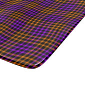 Purple Orange Plaid Checker Seamless Pattern カッティングボード (角)