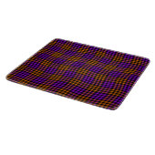 Purple Orange Plaid Checker Seamless Pattern カッティングボード (角)
