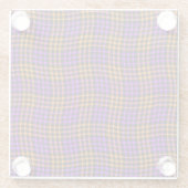 Purple Orange Plaid Checker Seamless Pattern ガラスコースター (裏面)