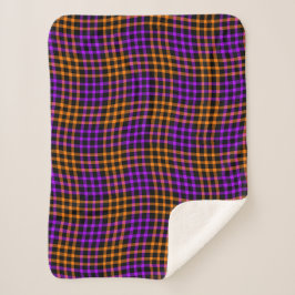 Purple Orange Plaid Checker Seamless Pattern シェルパブランケット