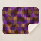 Purple Orange Plaid Checker Seamless Pattern シェルパブランケット (正面(横))