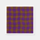 Purple Orange Plaid Checker Seamless Pattern スタンダードカクテルナプキン (正面)