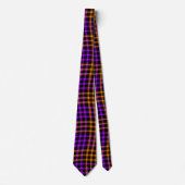 Purple Orange Plaid Checker Seamless Pattern ネクタイ (正面)