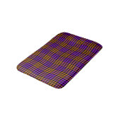 Purple Orange Plaid Checker Seamless Pattern バスマット (アングル)