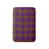 Purple Orange Plaid Checker Seamless Pattern バスマット (正面縦)