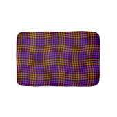 Purple Orange Plaid Checker Seamless Pattern バスマット (正面)