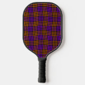 Purple Orange Plaid Checker Seamless Pattern ピックルボールラケット (裏面)