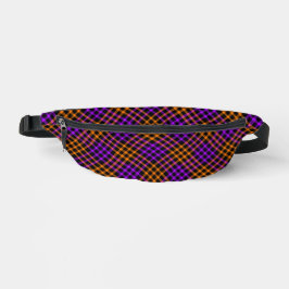 Purple Orange Plaid Checker Seamless Pattern ファニーパック