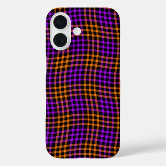 Purple Orange Plaid Checker Seamless Pattern Case-Mate iPhoneケース (裏面)