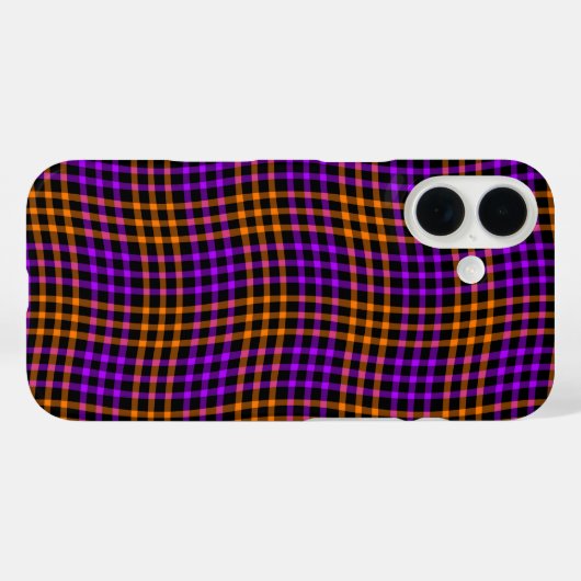 Purple Orange Plaid Checker Seamless Pattern Case-Mate iPhoneケース (裏面 (横))