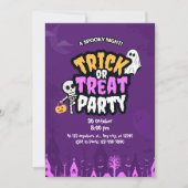 Purple Orange Trick or Treat Halloween Party  招待状 (正面)